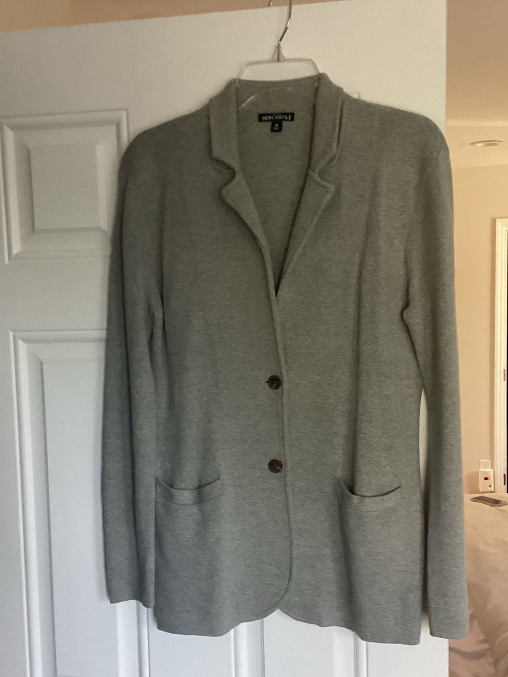 Gray Knit Blazer Jacket